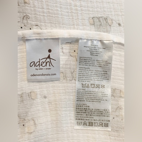 Aden Anais Elephant Car Seat Canopy Blanket Cotton Muslin Snap Loop Swaddle - Picture 3 of 6